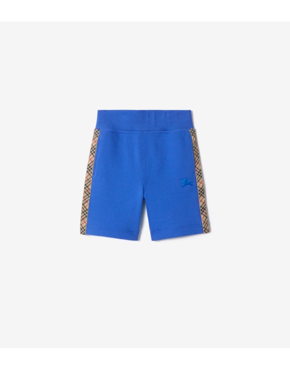 Check Trim Cotton Shorts