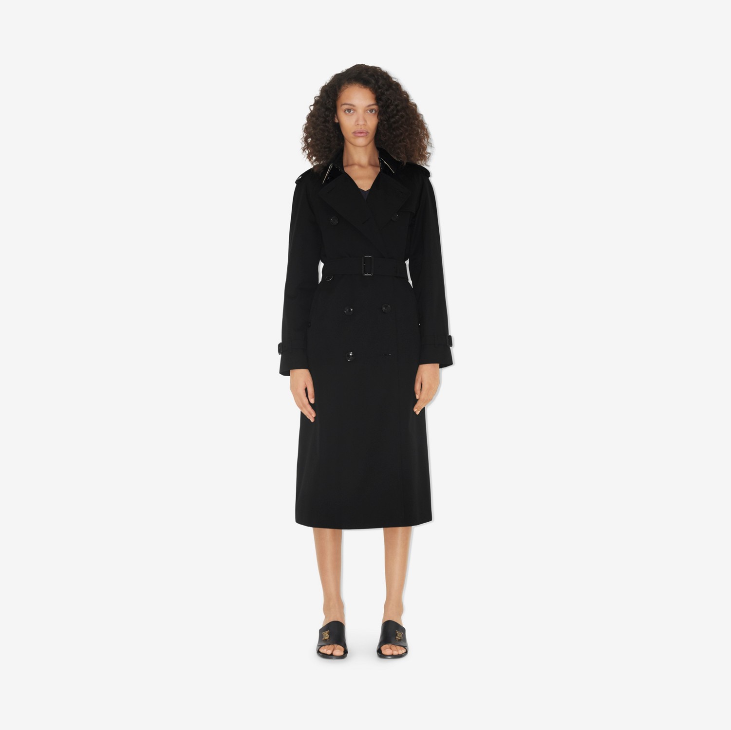 滑铁卢版型 – 长款 Heritage Trench 风衣 (黑色) - 女士 | Burberry® 博柏利官网