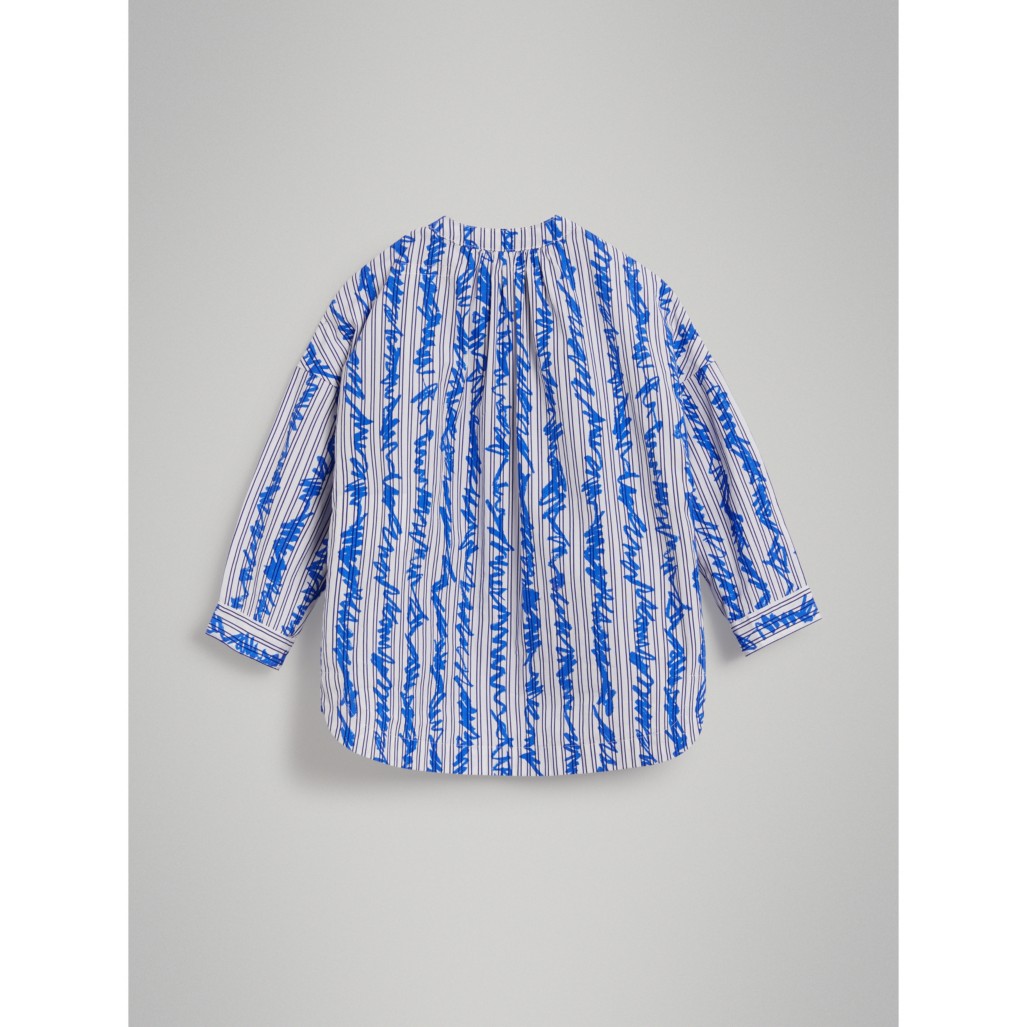 涂鸦条纹棉质衬衫 (亮蓝色) | burberry 博柏利