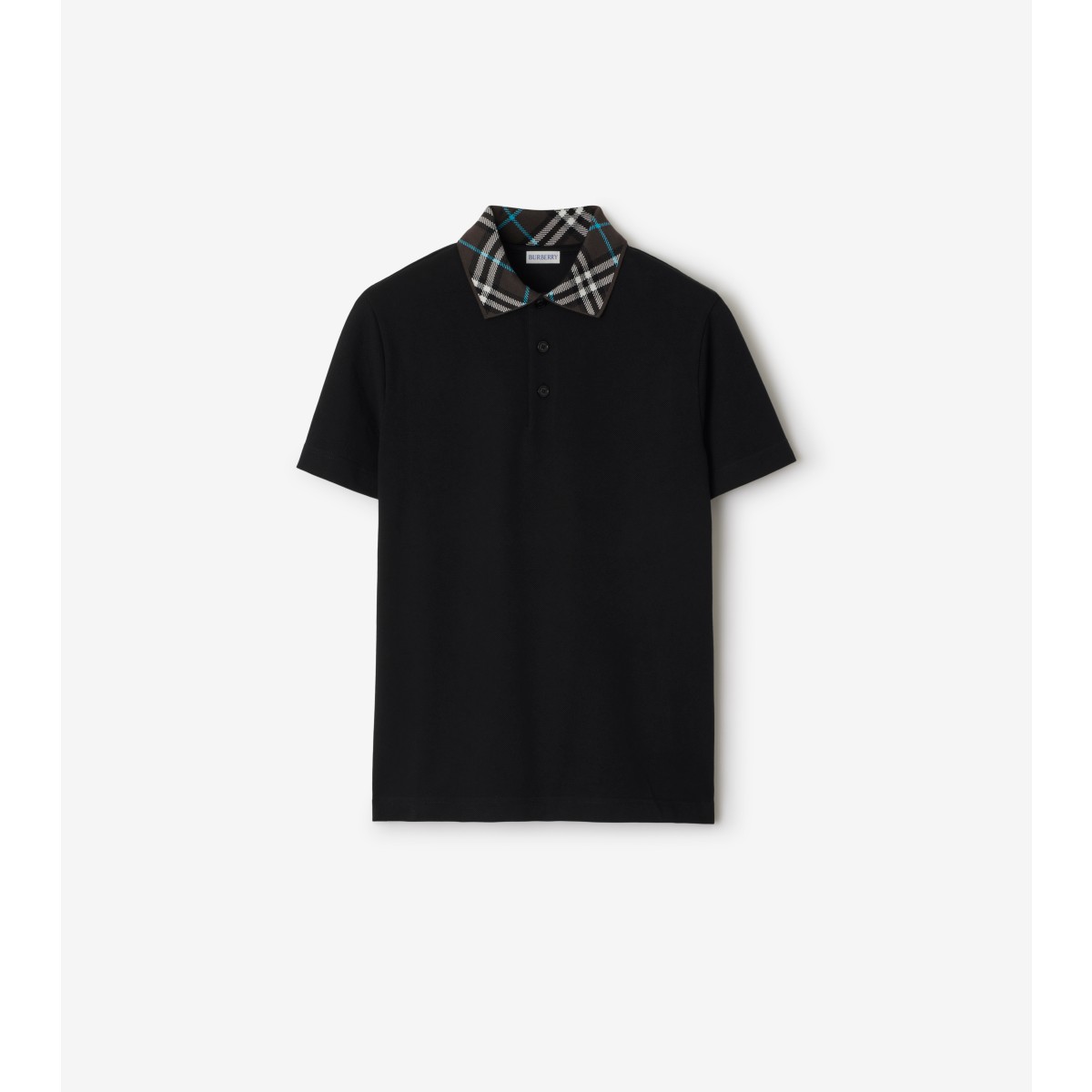 Shop Burberry Cotton Polo Shirt In Black