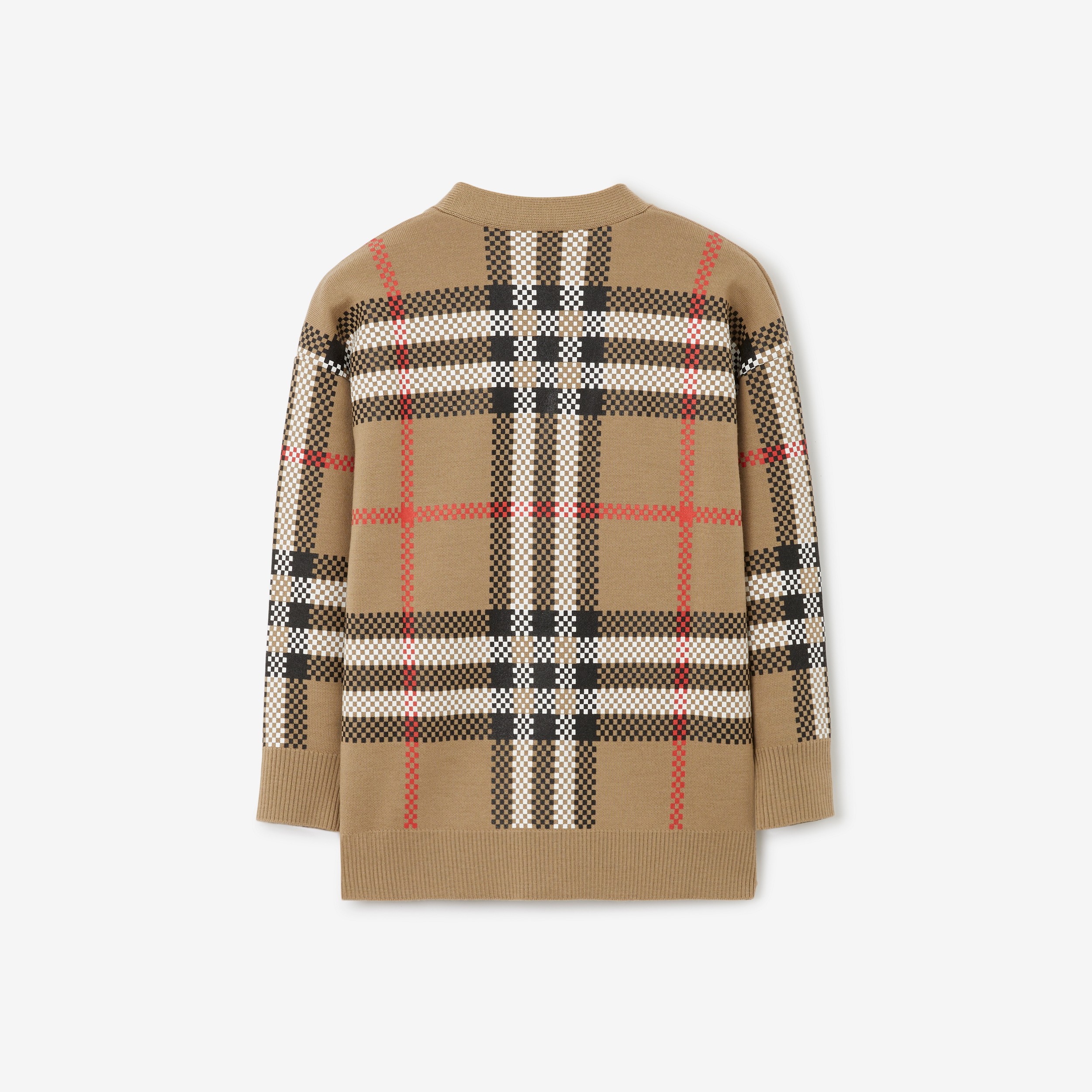 Check Wool Cardigan in Archive Beige | Burberry® Official - 2