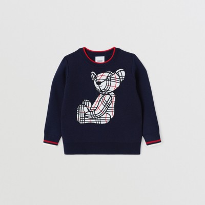 BURBERRY BURBERRY CHILDRENS THOMAS BEAR JACQUARD WOOL BLEND jumper