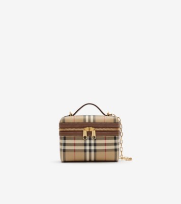 Mini Check Vanity Bag in Archive beige - Women, Technical, Cotton