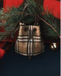 Bolsa Bucket em xadrez Burberry Check nas cores bege clássico e Military