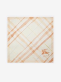 Watercolour Check Silk Scarf in colour Shell