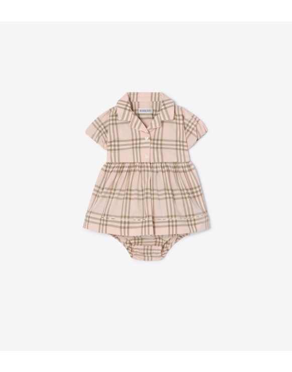 Check Cotton Dress with Bloomers