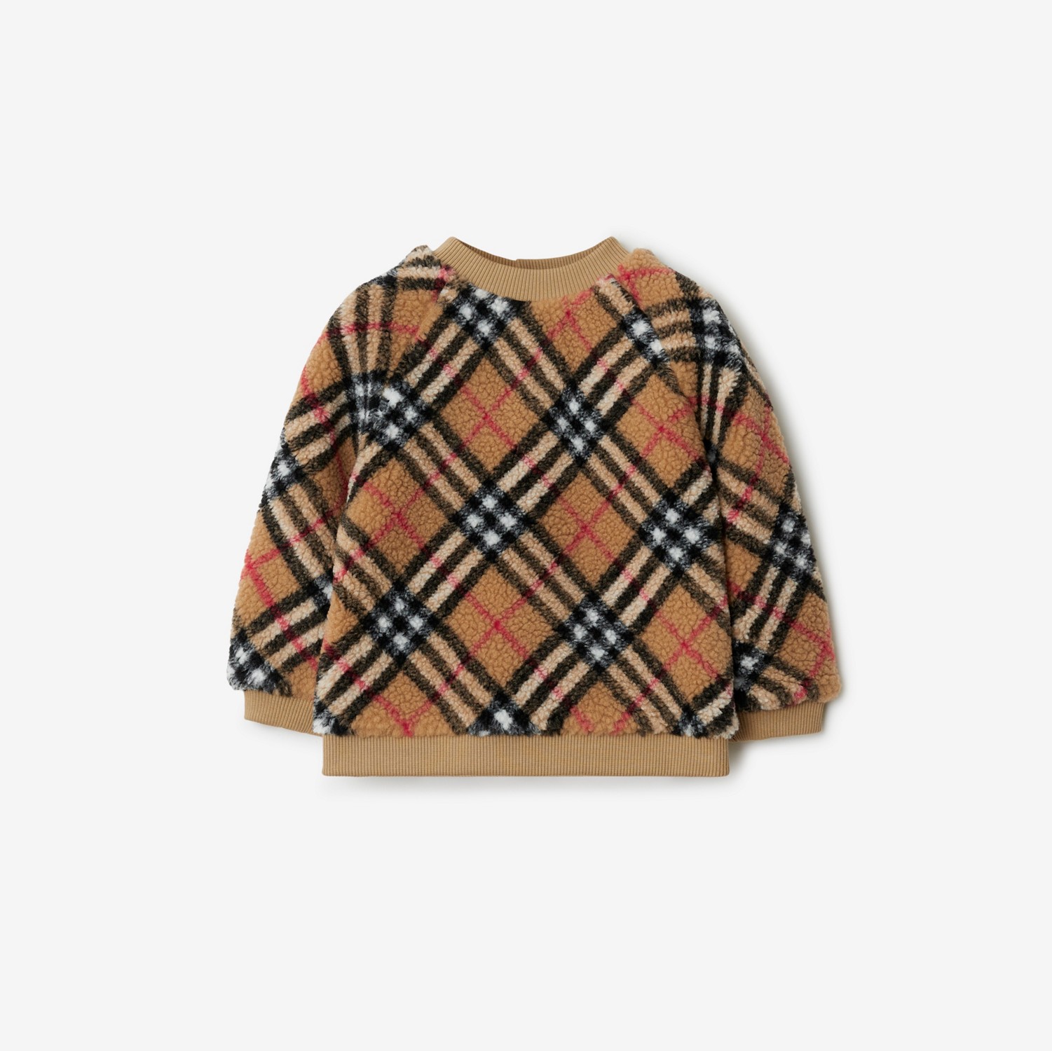 Check Fleece Sweater in Archive Beige - Children | Burberry® Official