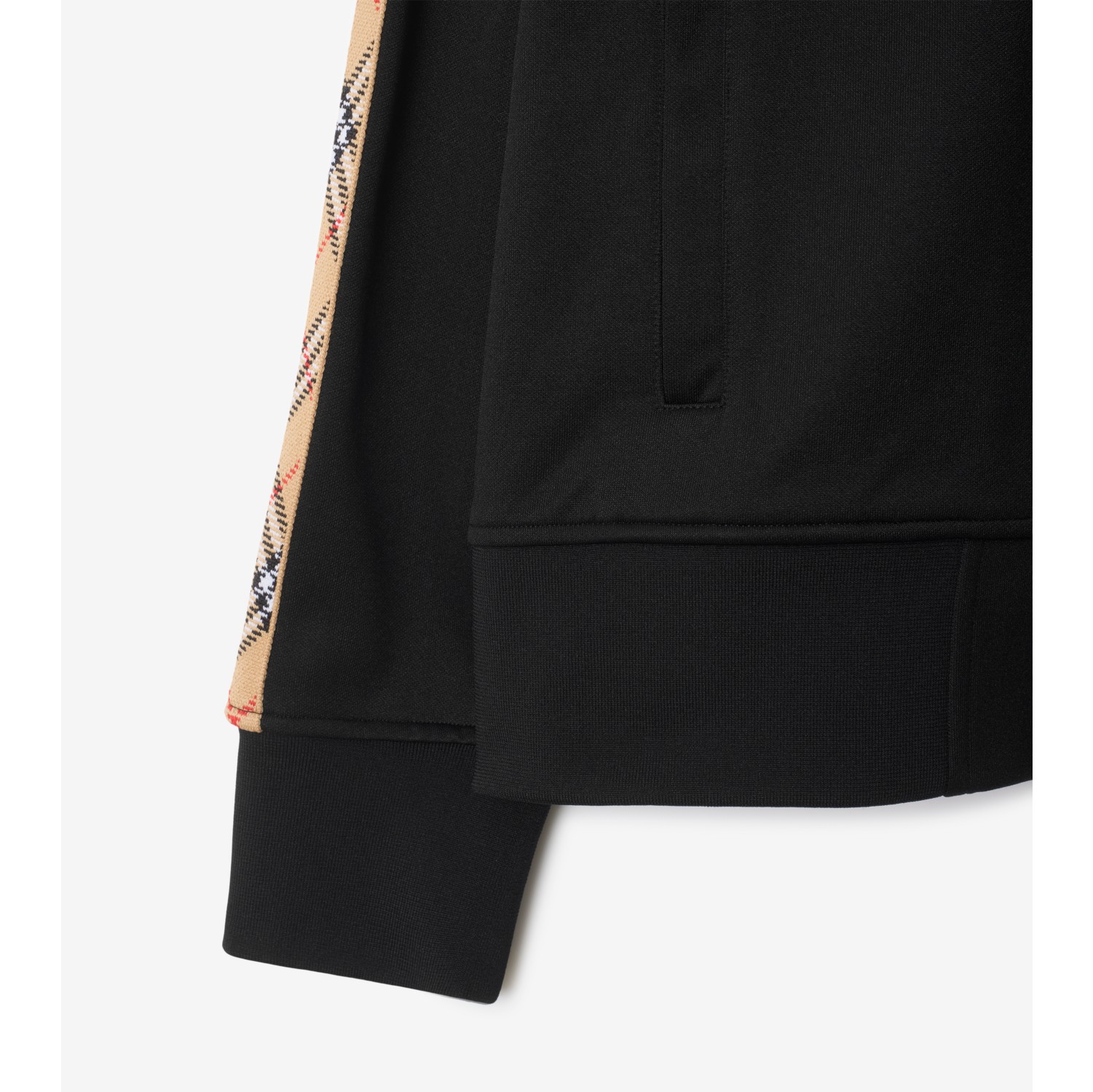 Check Trim Cotton Blend Track Jacket