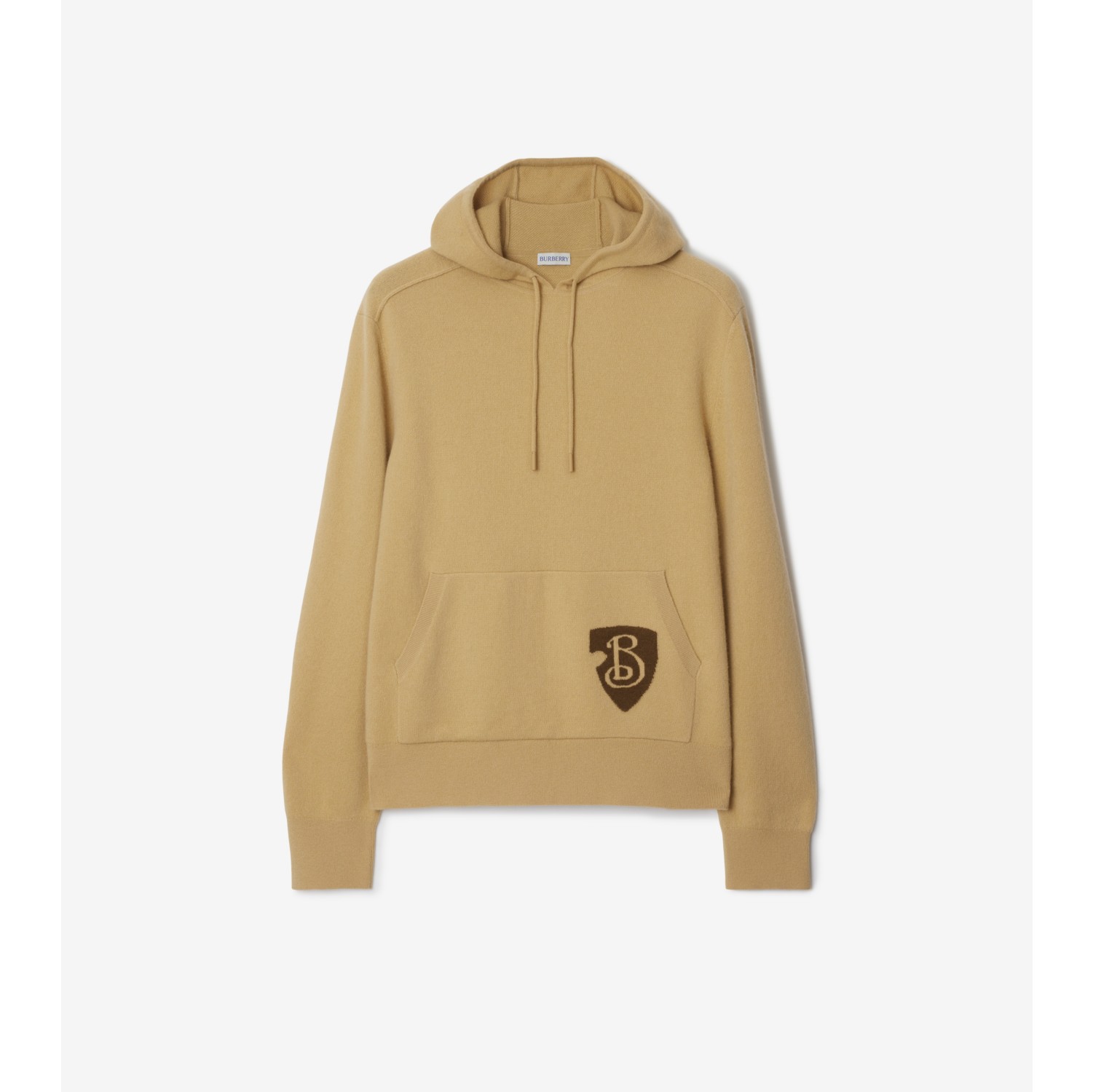 Sudadera en mezcla de lana con capucha y motivo B Shield