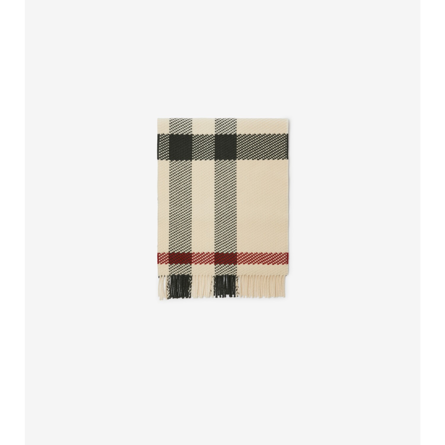 Check Wool Scarf in Stone | Burberry® Official
