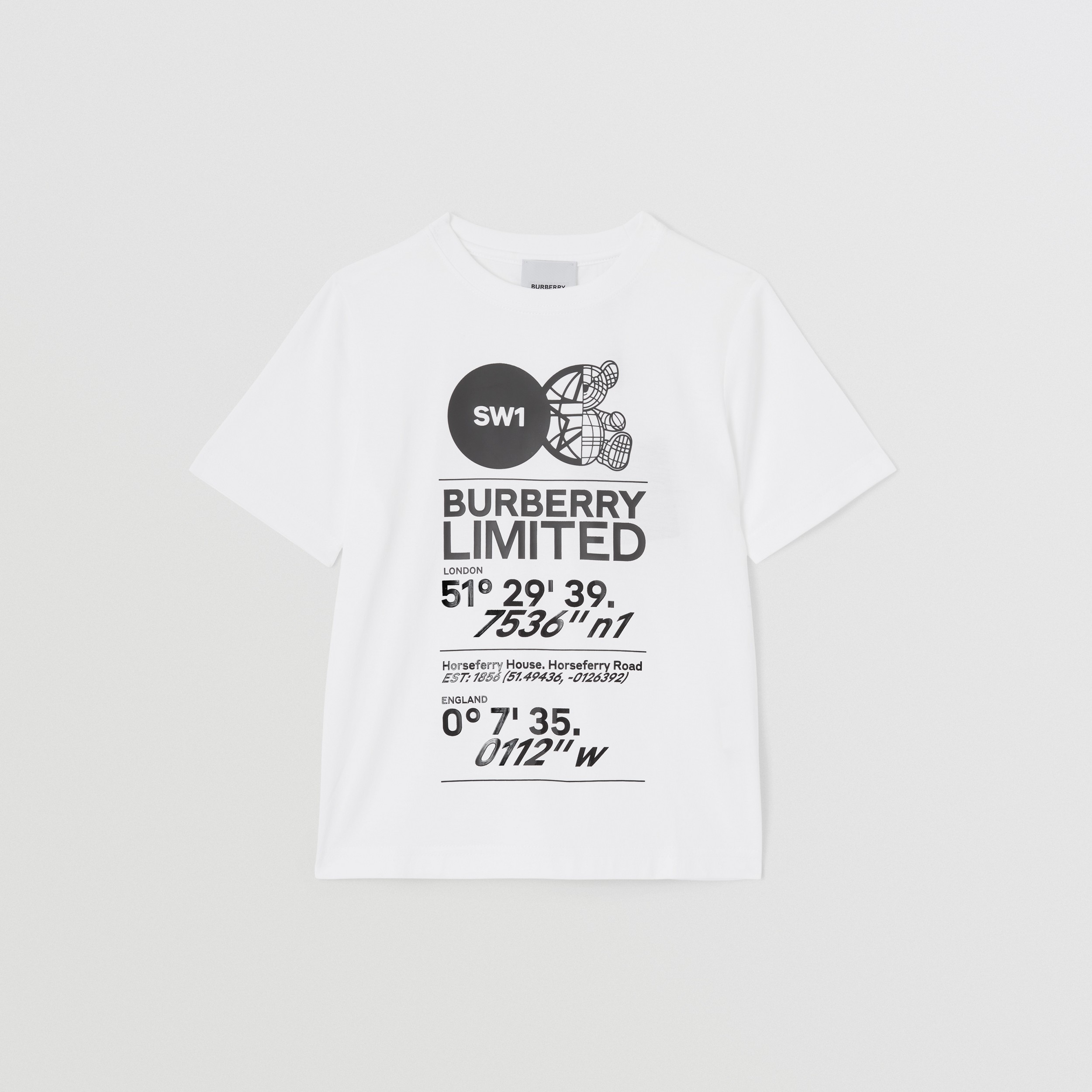 Baumwoll-T-Shirt mit Druckmotiven (Weiß) | Burberry® - 1