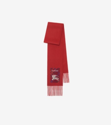 Check Label Cashmere Scarf in Rust | Burberry® Official