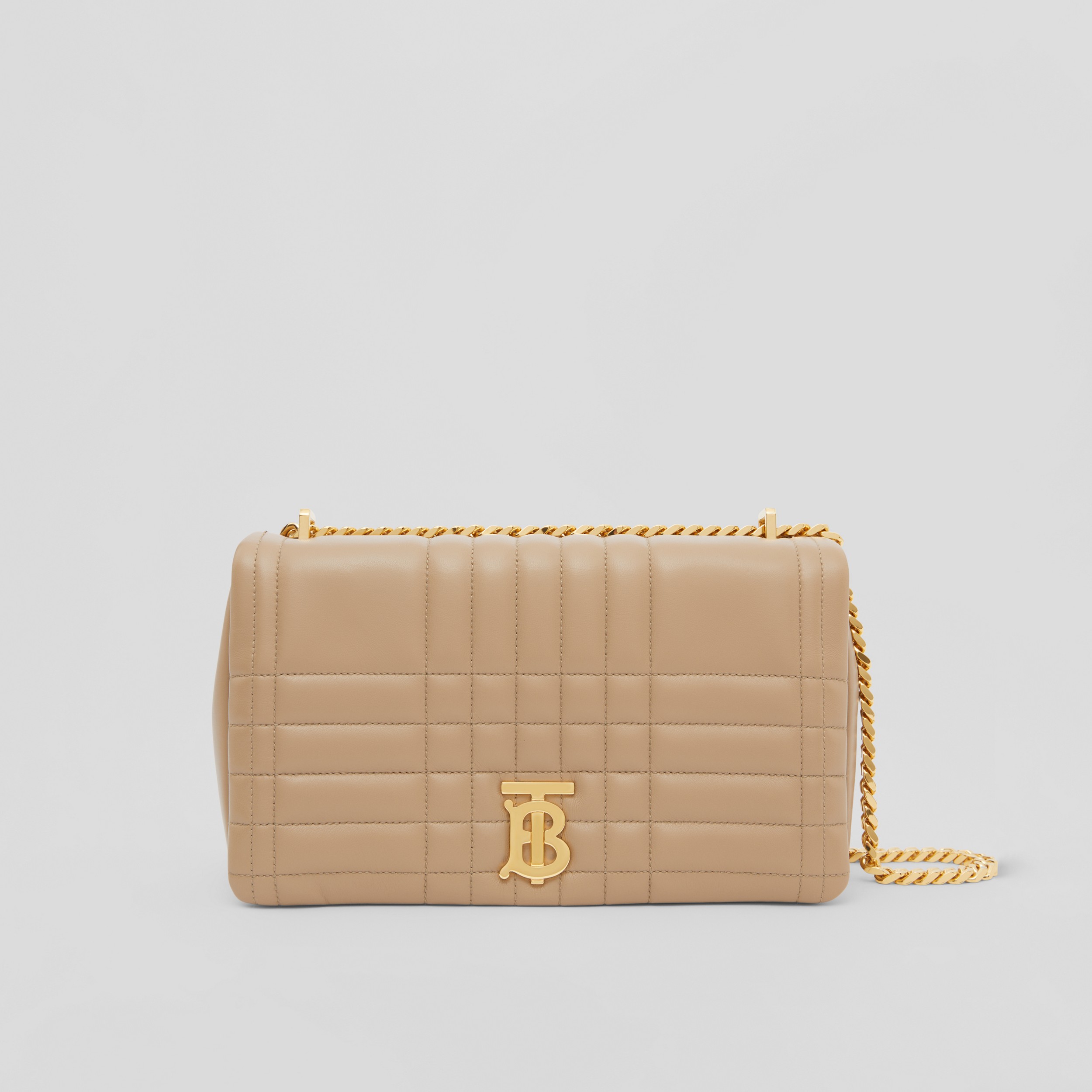 Quilted Leather Medium Lola Bag in Oat Beige - Women | Burberry® Official - 1