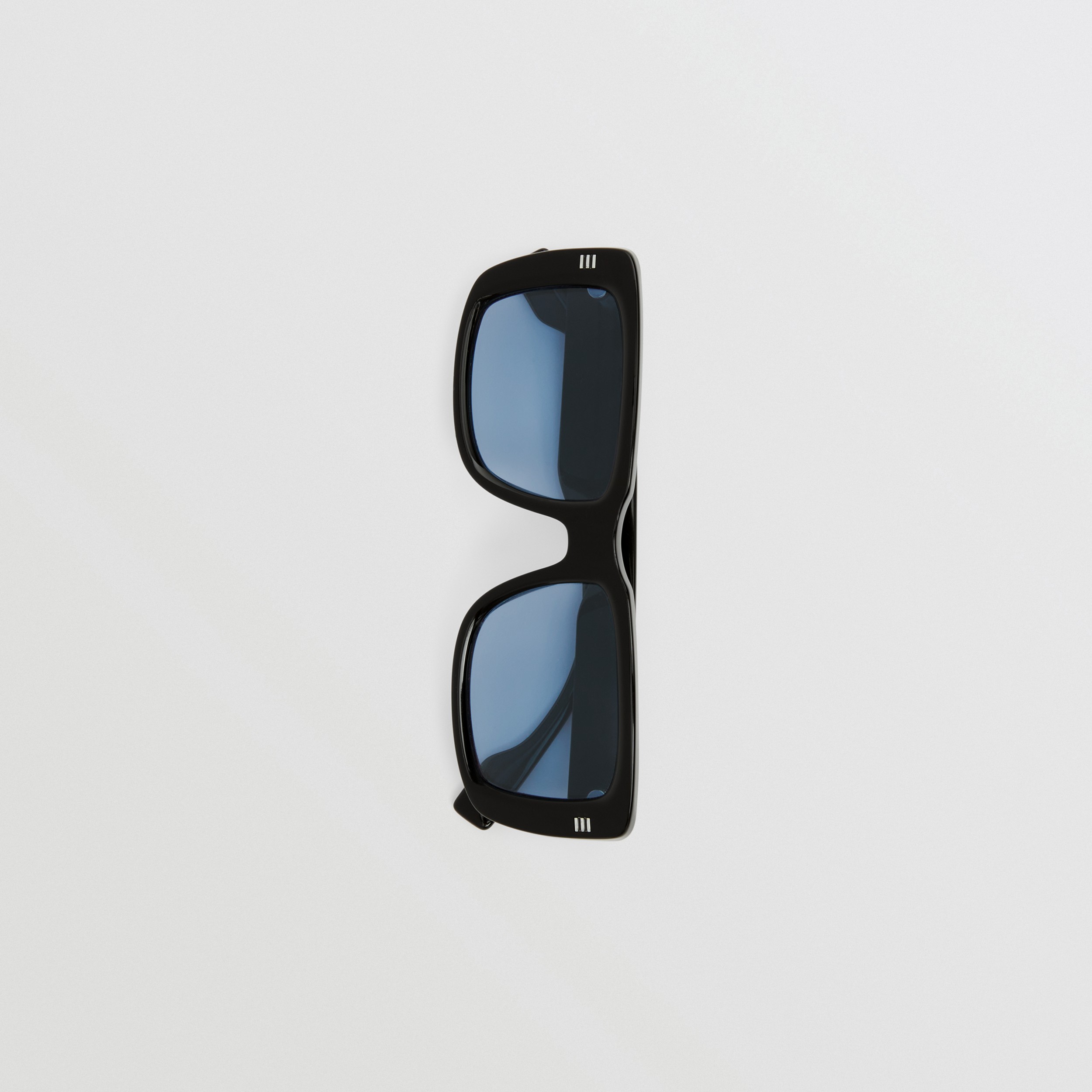 Logo Detail Rectangular Frame Sunglasses in Black/blue - Men | Burberry® Official - 3
