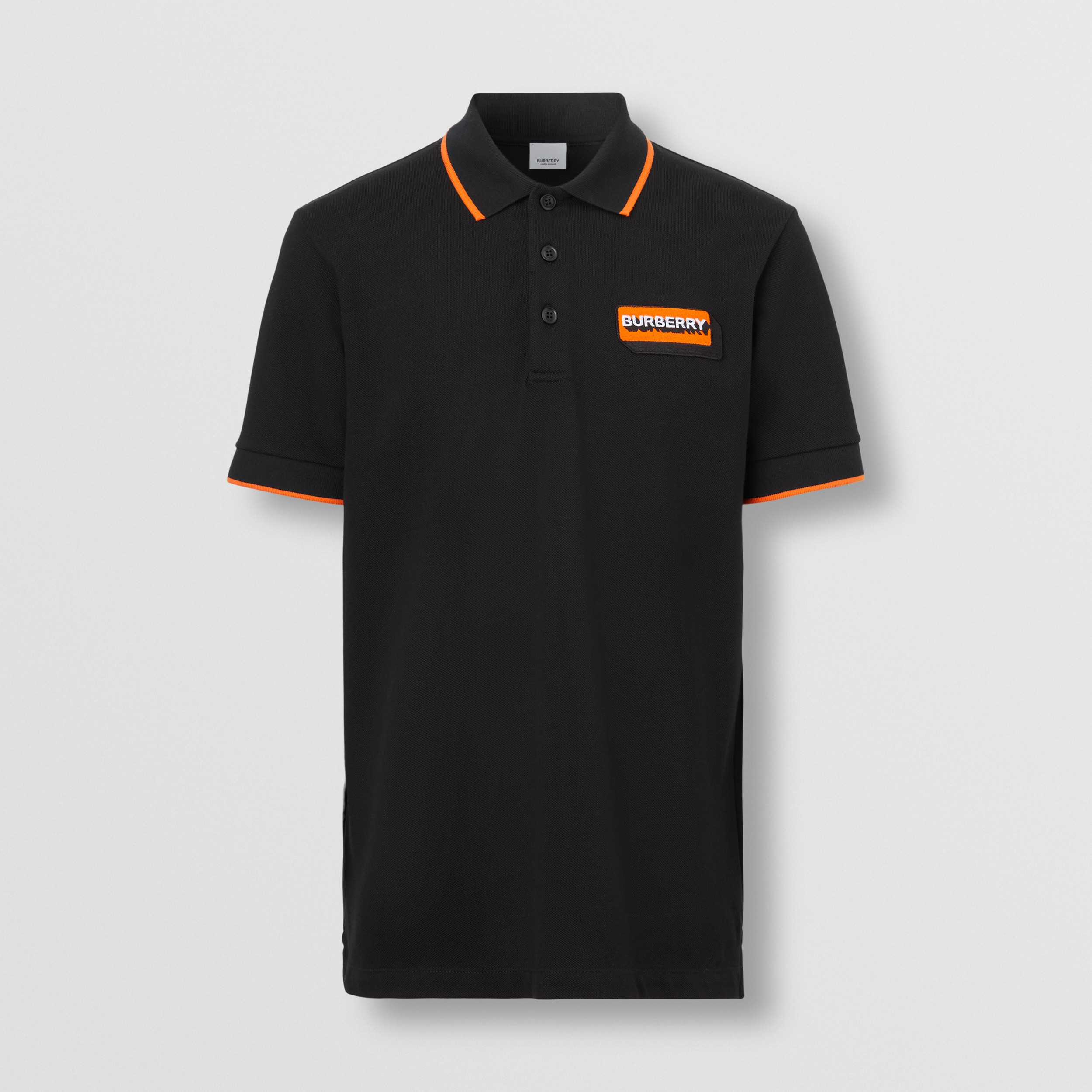 Baumwollpiqué-Poloshirt mit gestickter Logo-Applikation (Schwarz) - Herren | Burberry® - 4