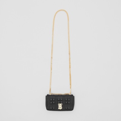 Mini Quilted Lambskin Lola Bag in Black/light Gold - Women 