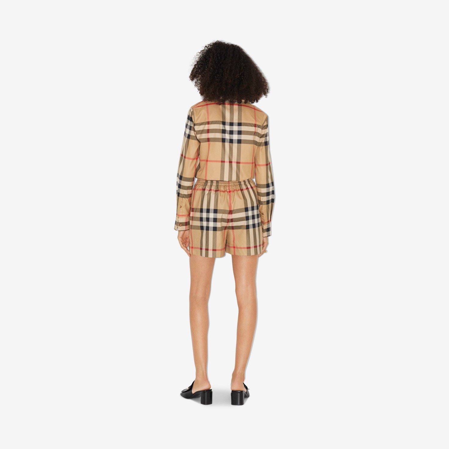 Pantalones cortos en algodón Check (Beige Vintage) - Mujer | Burberry® oficial