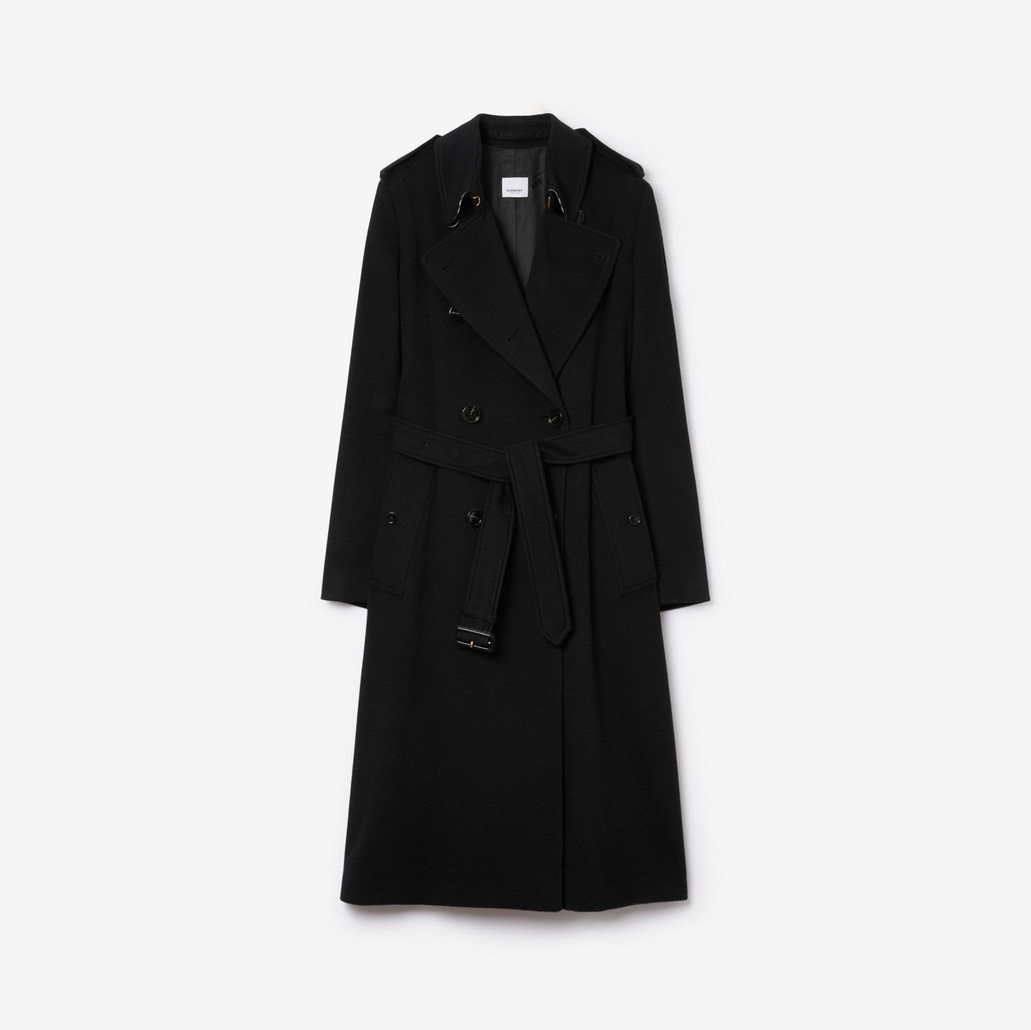 Long Cashmere Blend Kensington Trench Coat in Black - Women | Burberry® Official