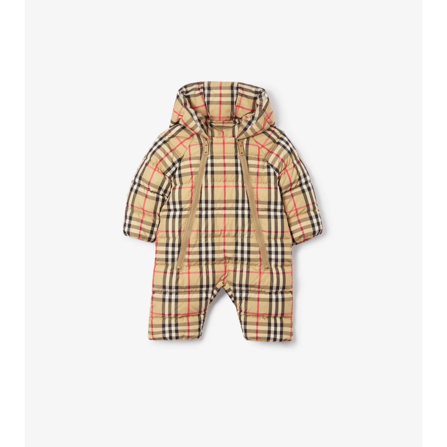 チェック パファースーツ (アーカイブベージュ) - チルドレンズ | Burberry®公式サイト