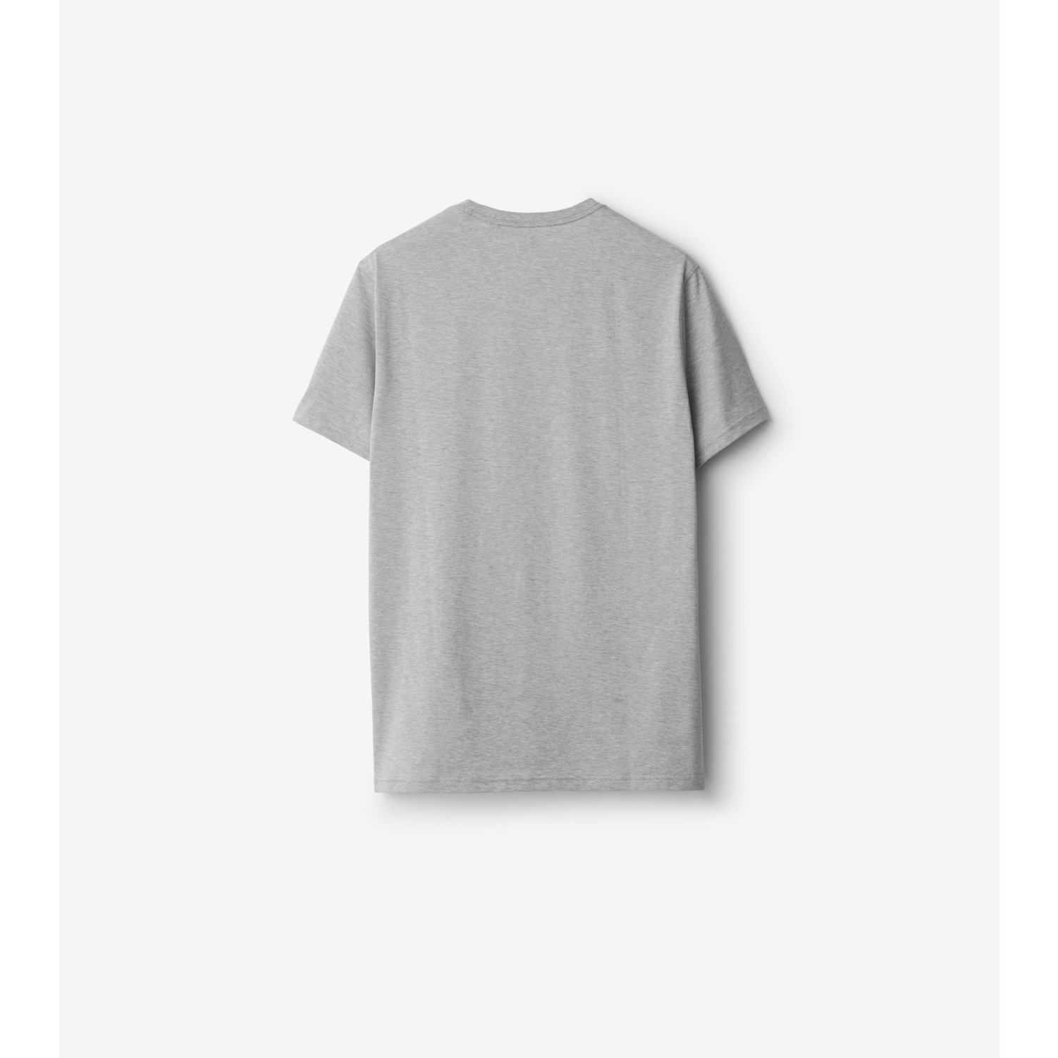 cotton-t-shirt-in-pale-grey-melange-men-burberry-official