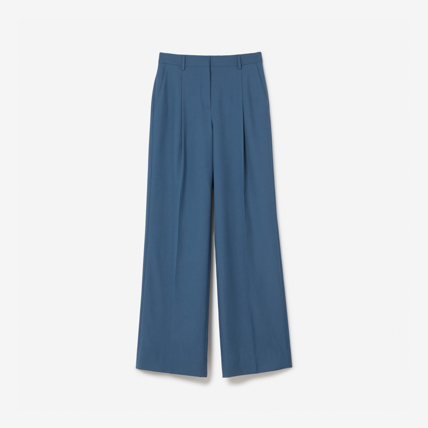 Calças estilo pantalona de lã (Azul Marinho Suave) - Mulheres | Burberry® oficial