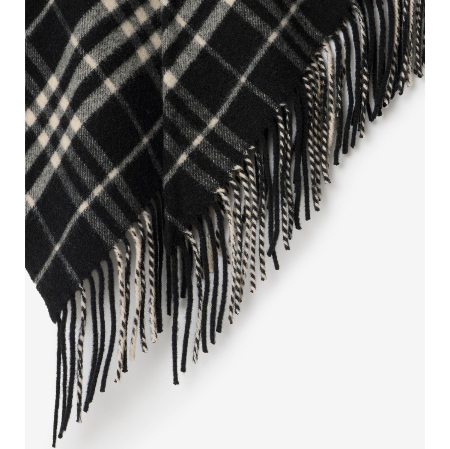 Check Wool Cashmere Cape