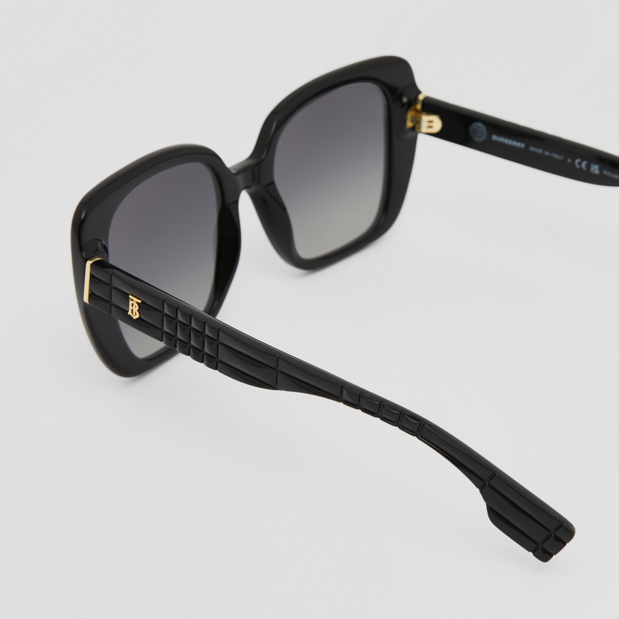 Extragroße eckige Sonnenbrille „Lola“ mit Monogrammmotiv (Schwarz) - Damen | Burberry® - 2