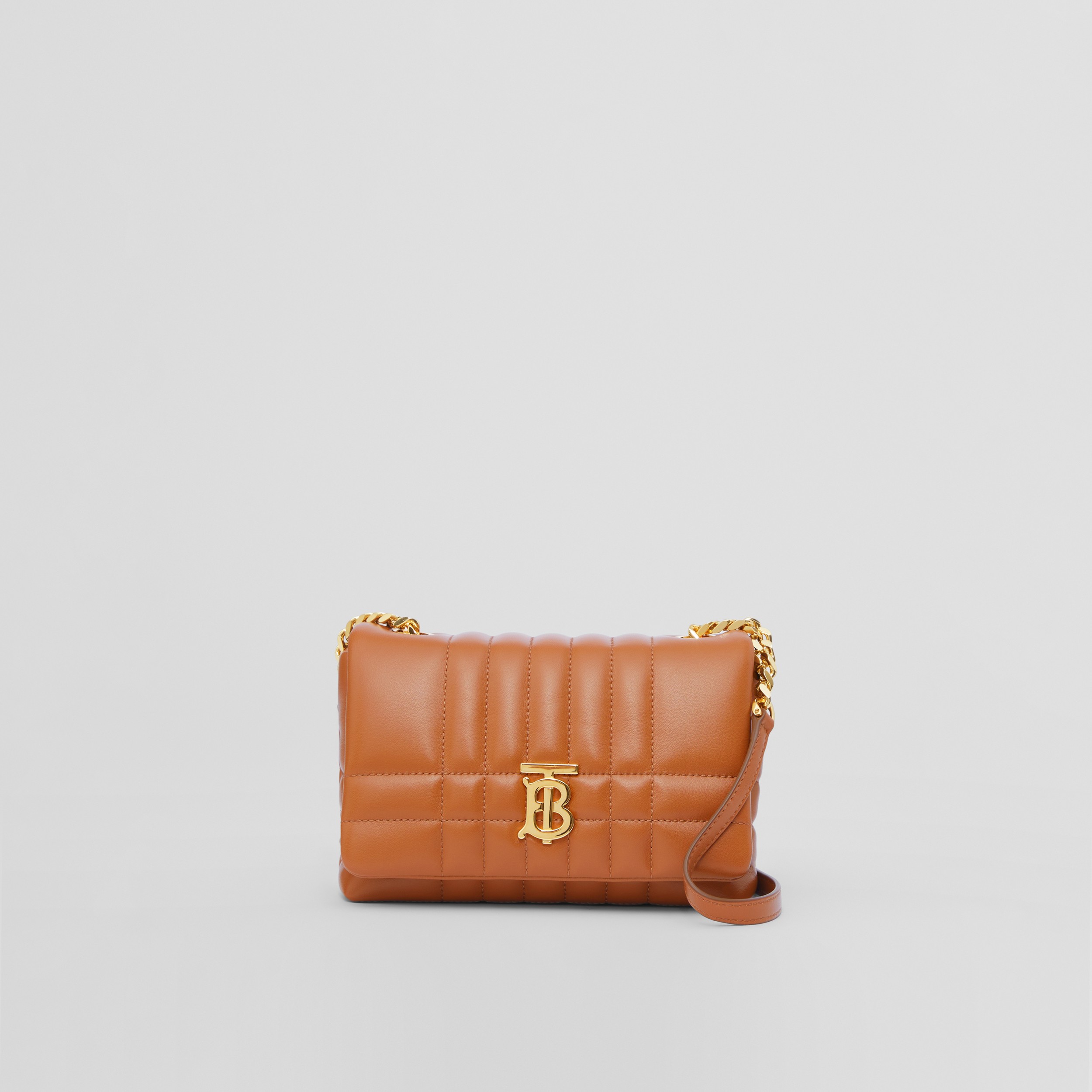 Quilted Leather Mini Lola Satchel in Maple Brown - Women | Burberry® Official - 1