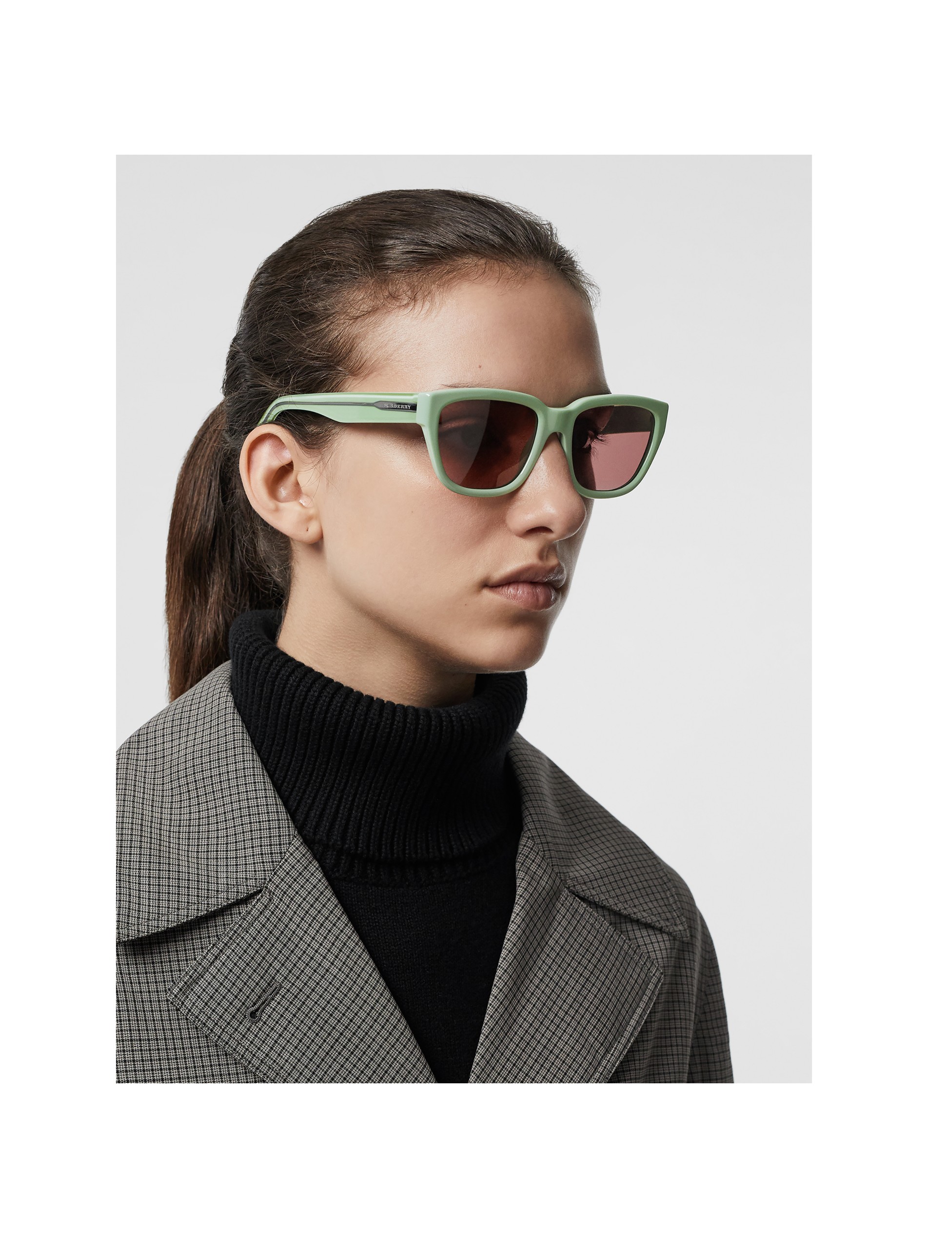 方框太阳眼镜 (薄荷绿色) - 女士 | burberry 博柏利