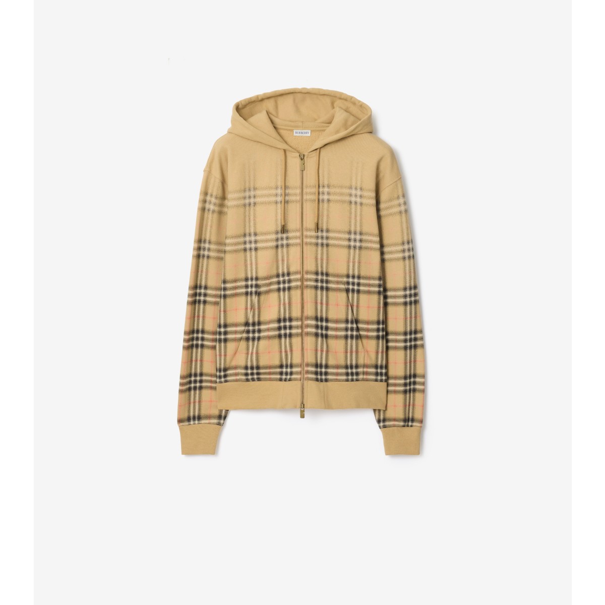  Check Gradient Cotton Zip Hoodie