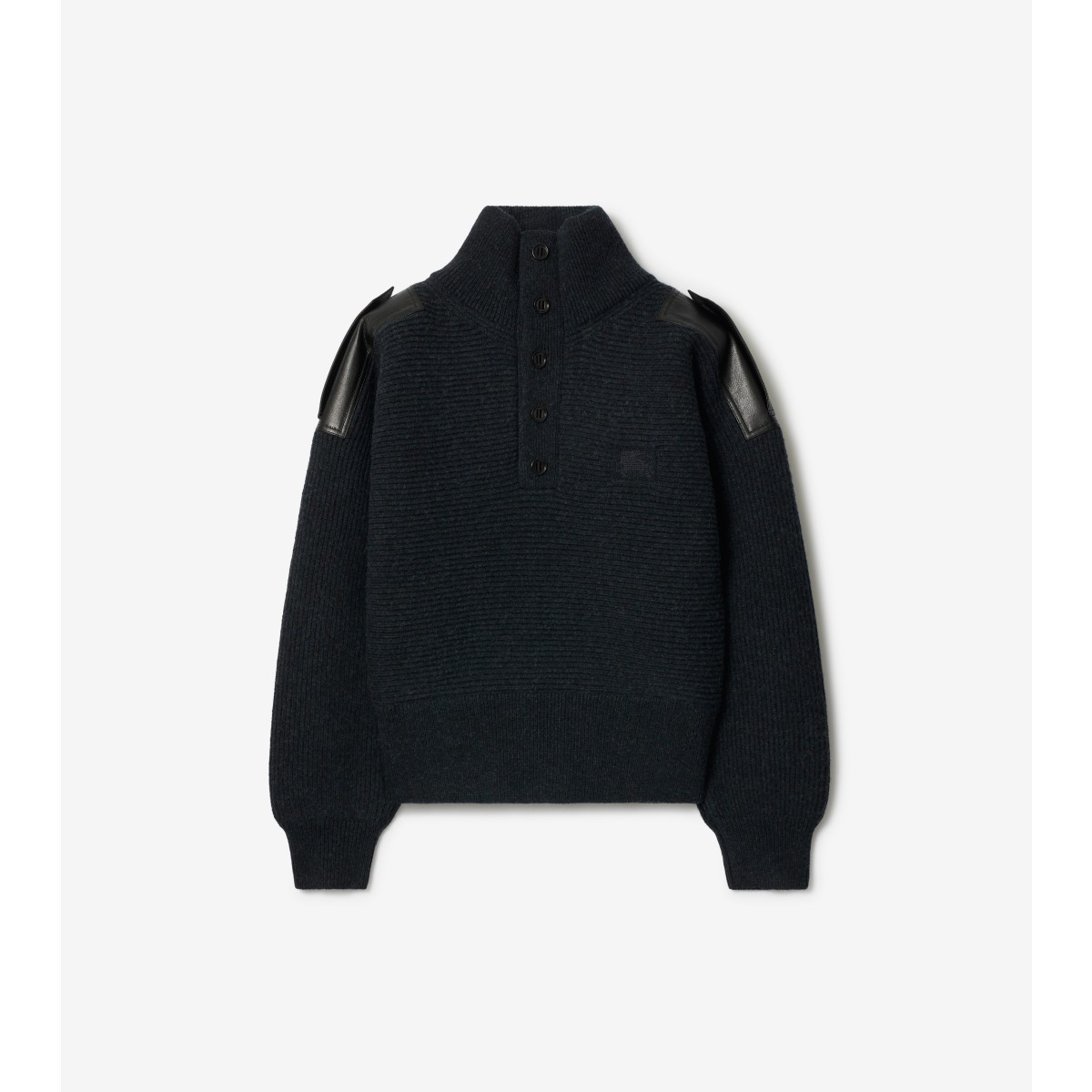  Embroidered Wool Half-button Sweater