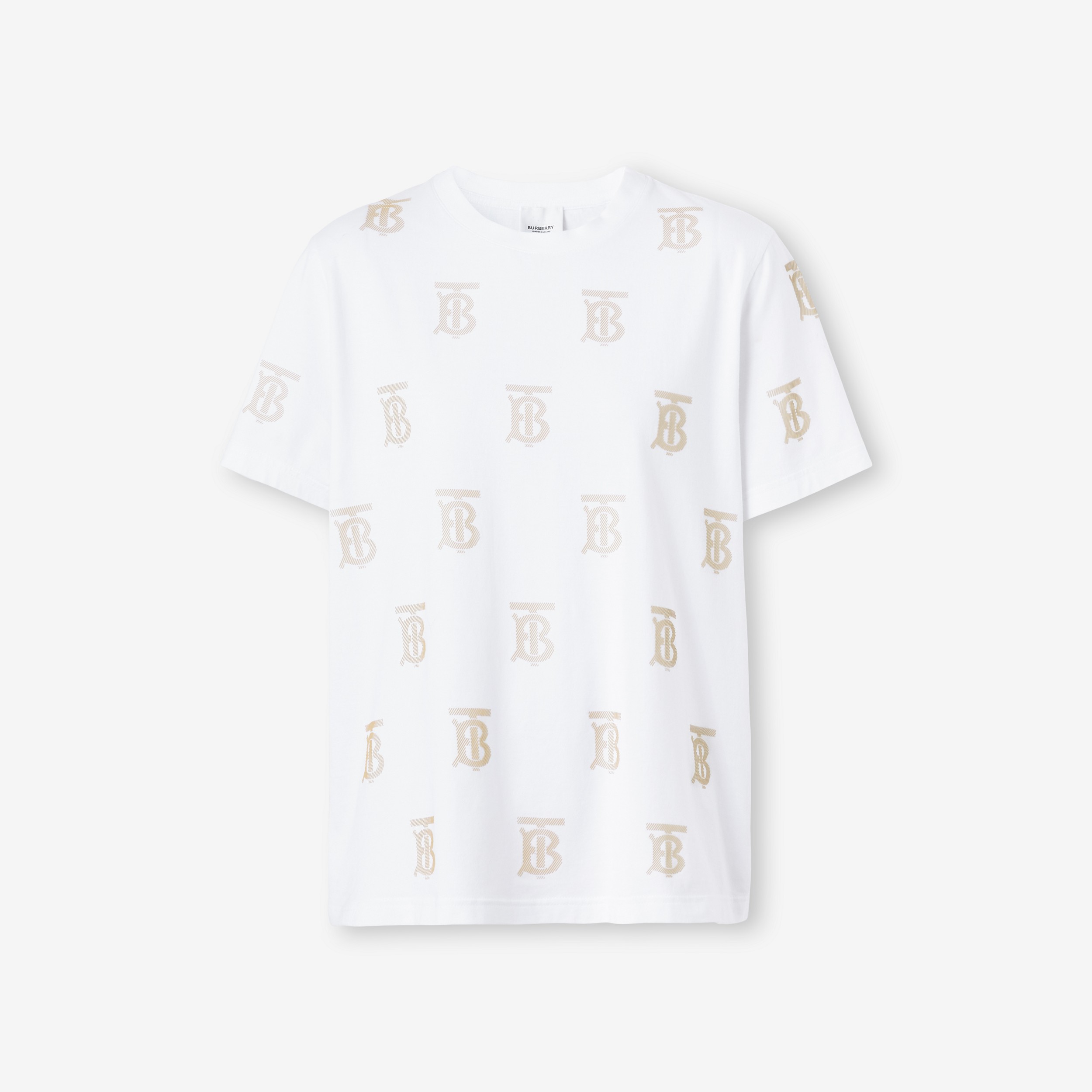 专属标识装饰棉质 T 恤衫 (白色) - 女士 | Burberry® 博柏利官网 - 1