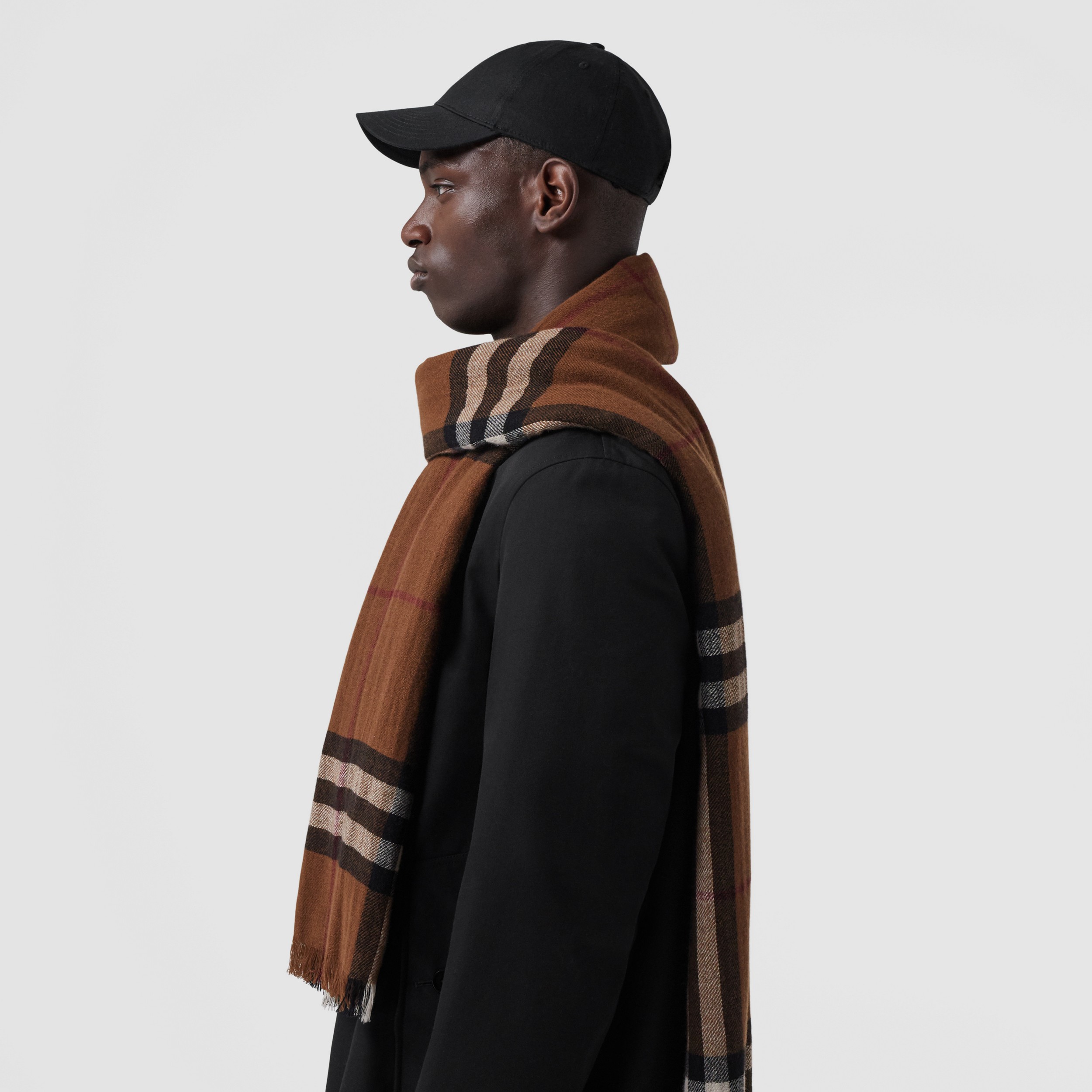Check Cashmere Scarf in Birch Brown | Burberry® Official - 4