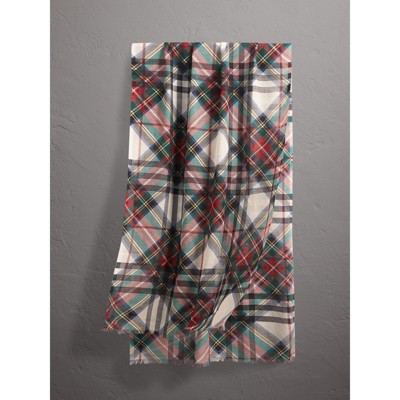 burberry plaid silk scarf