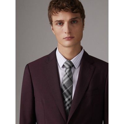 burberry tie with grey suit