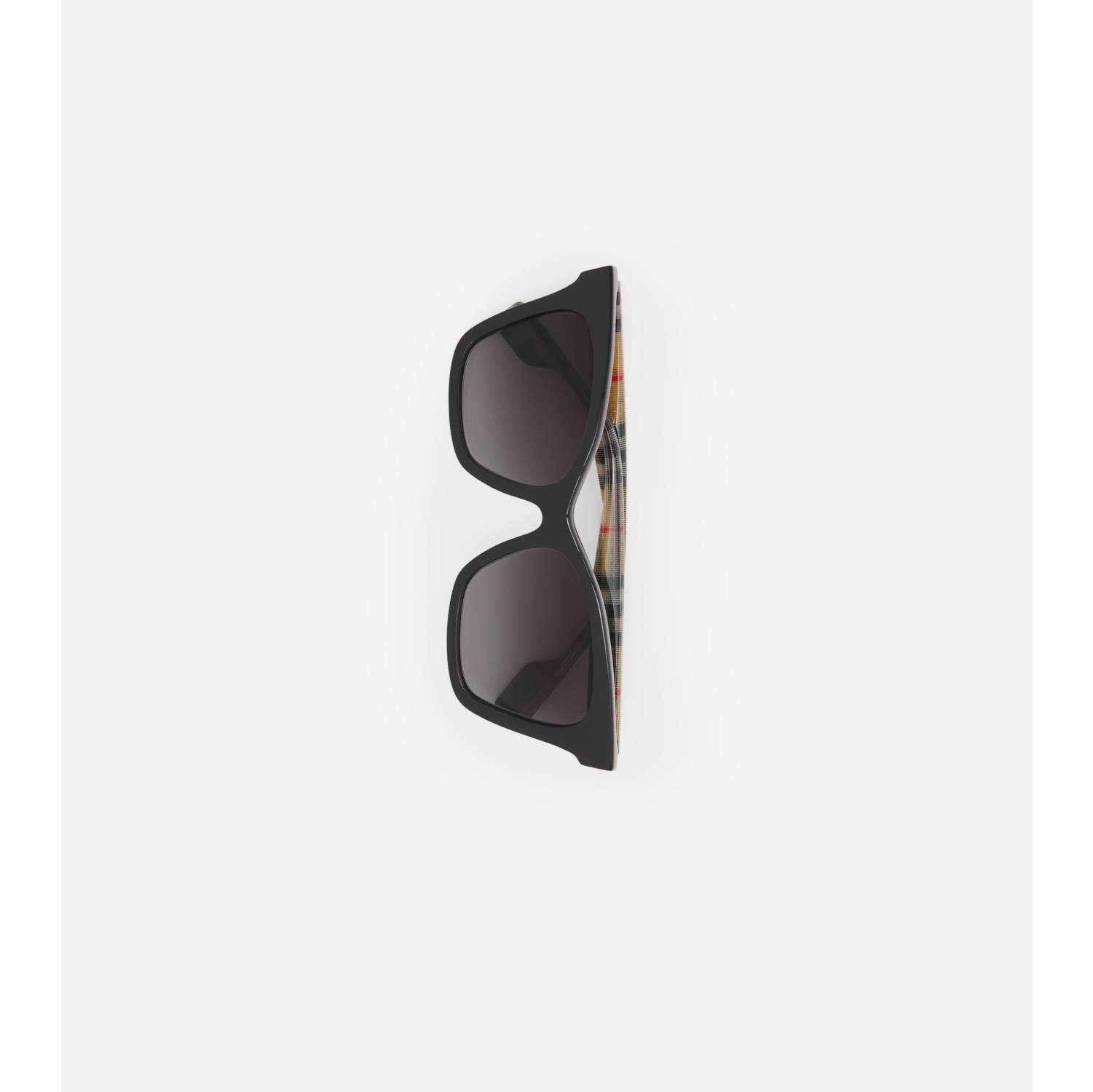 Burberry check detail on sale square frame sunglasses