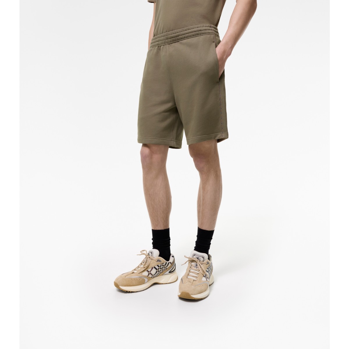  Check Piping Cotton Shorts