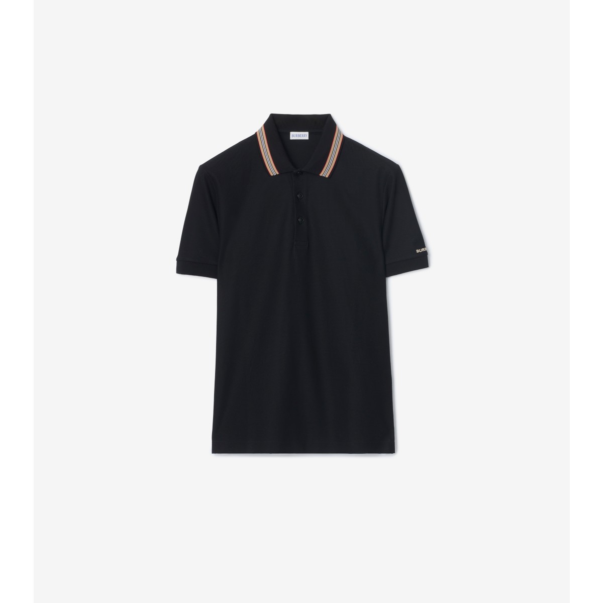 Burberry Cotton Polo Shirt In Black