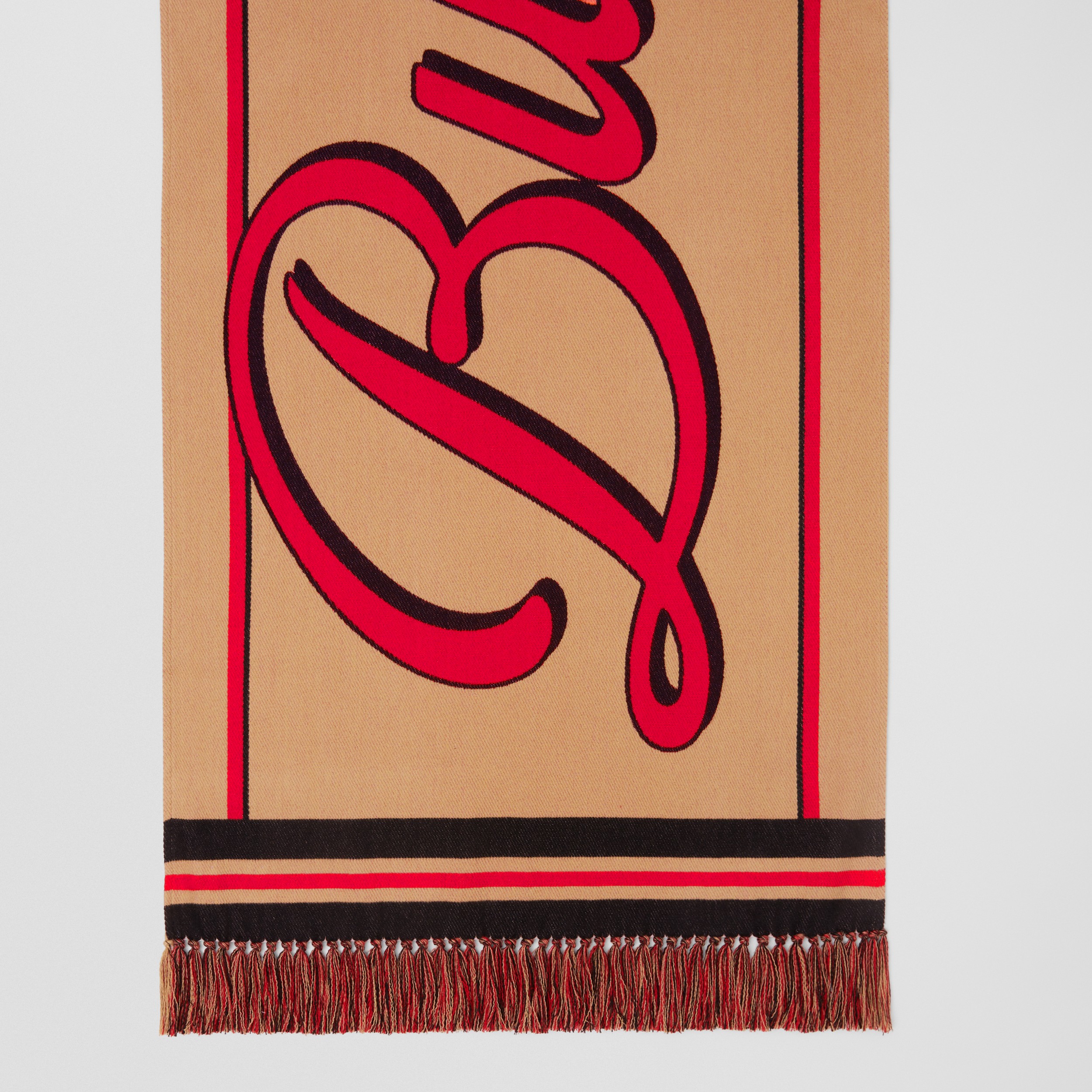 Sciarpa in cotone con logo (Beige Archivio) | Sito ufficiale Burberry® - 4