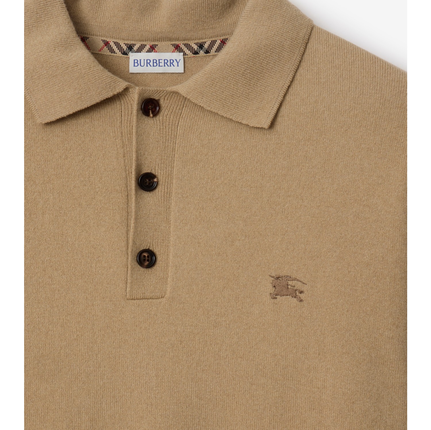 Polo a maniche lunghe in misto cashmere