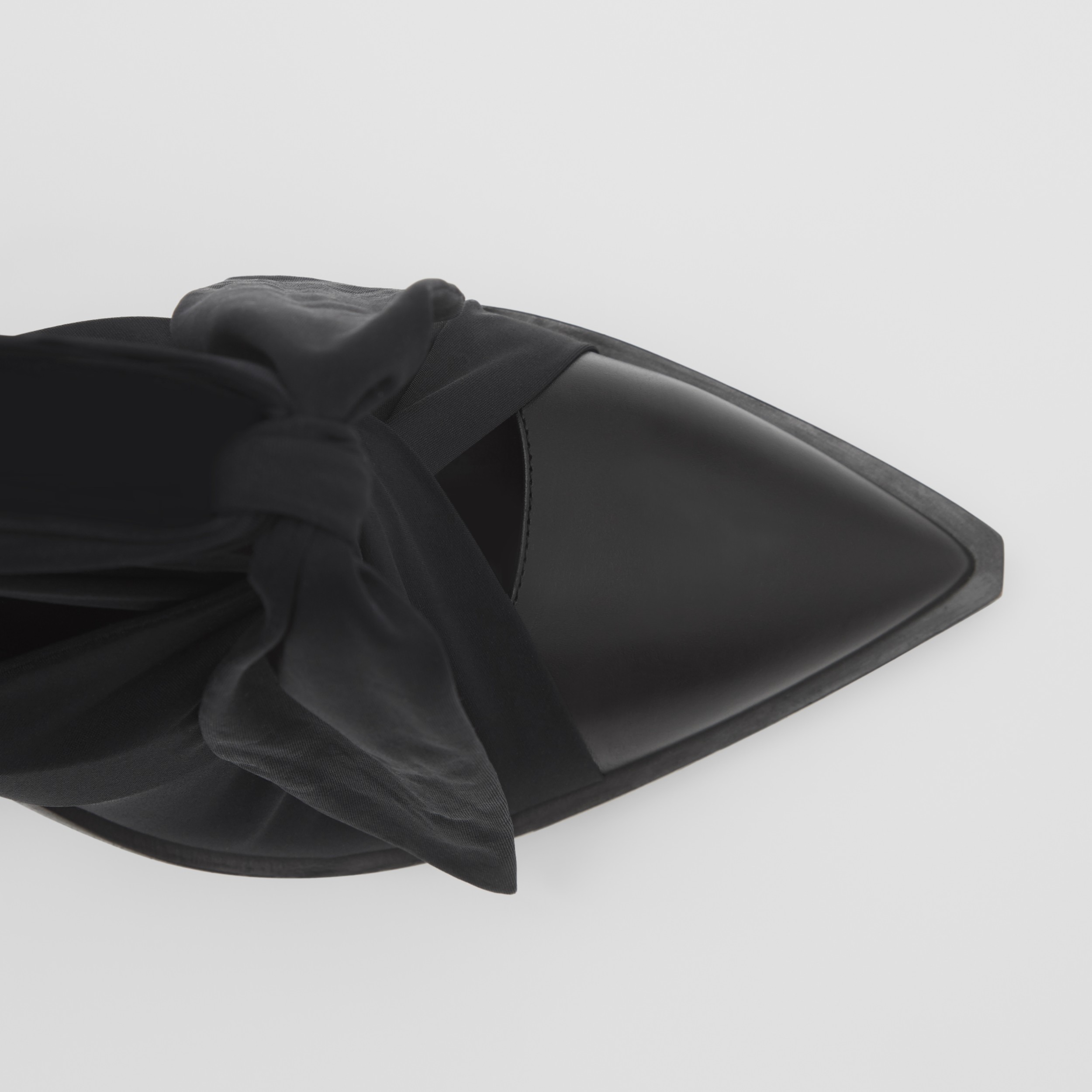 Scarf Tie Detail Leather Pointtoe Mules in Black Women Burberry