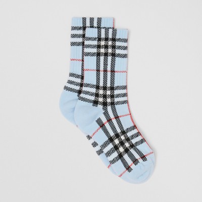 blue burberry socks