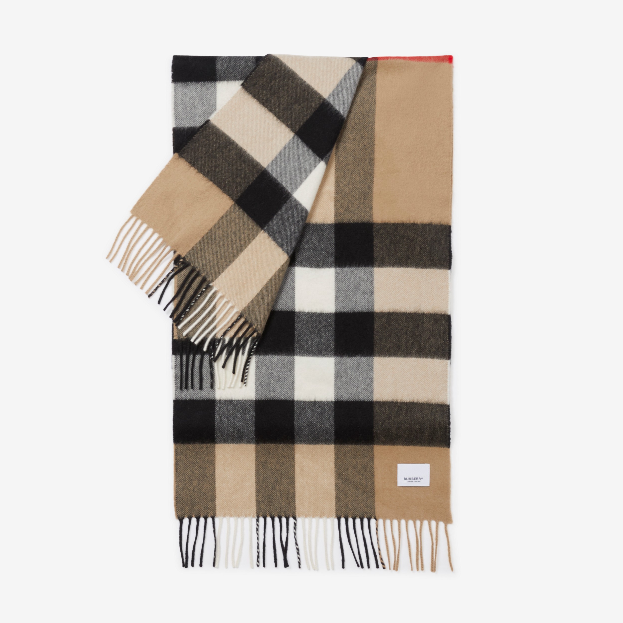 Check Cashmere Scarf in Archive Beige | Burberry® Official - 3
