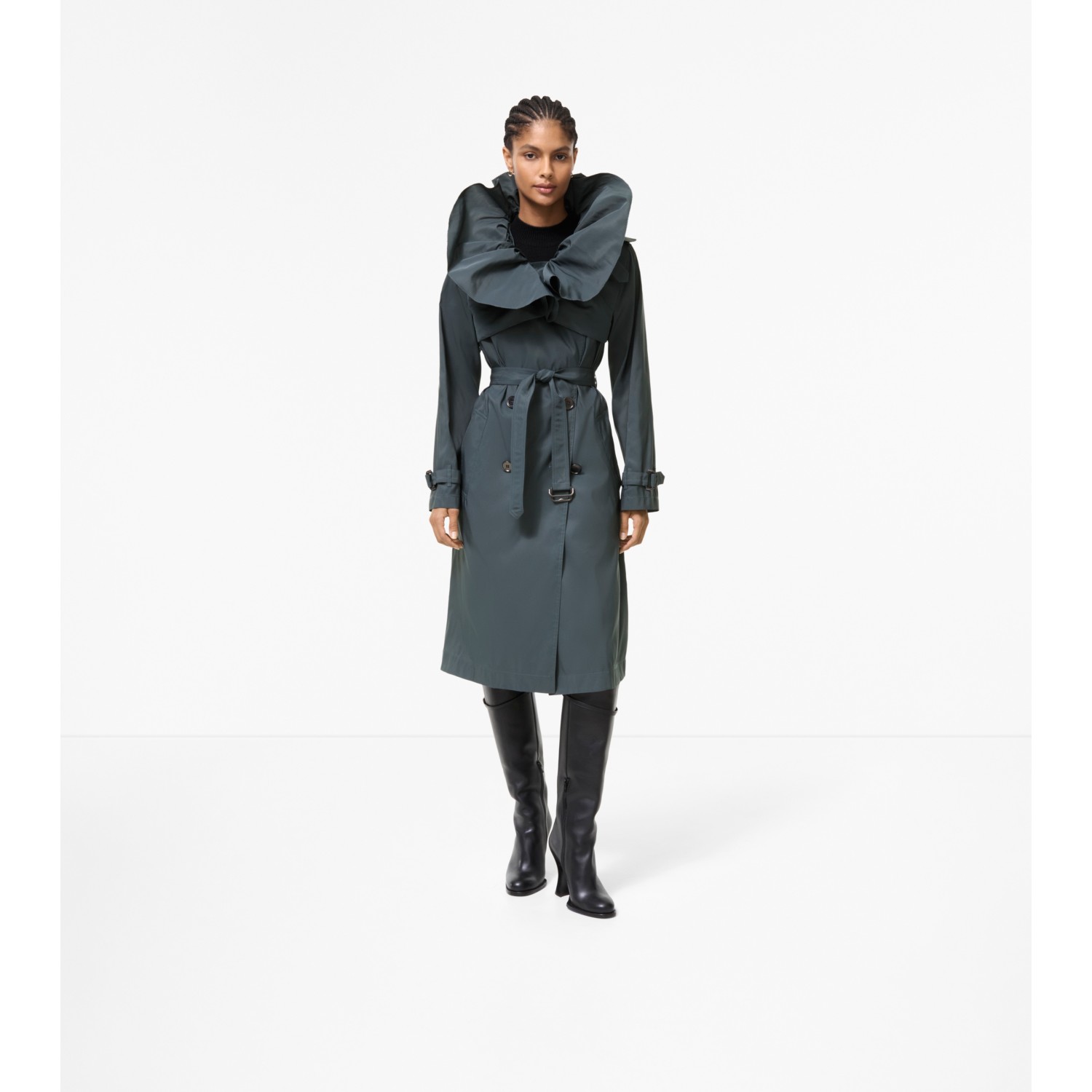 Long Faille Clare Trench Coat - thumbnail 8