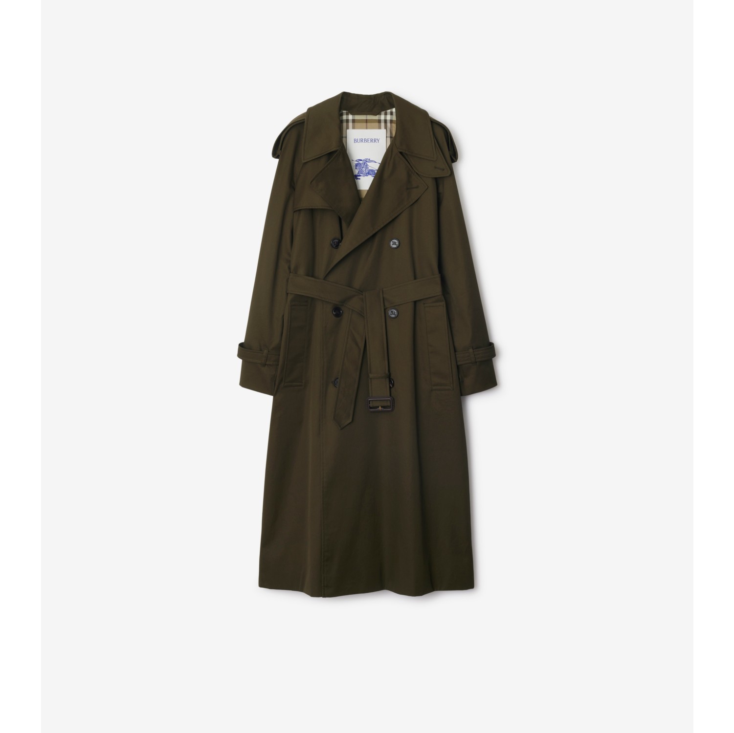 Long Castleford Trench Coat in Juniper Women Cotton Burberry Official