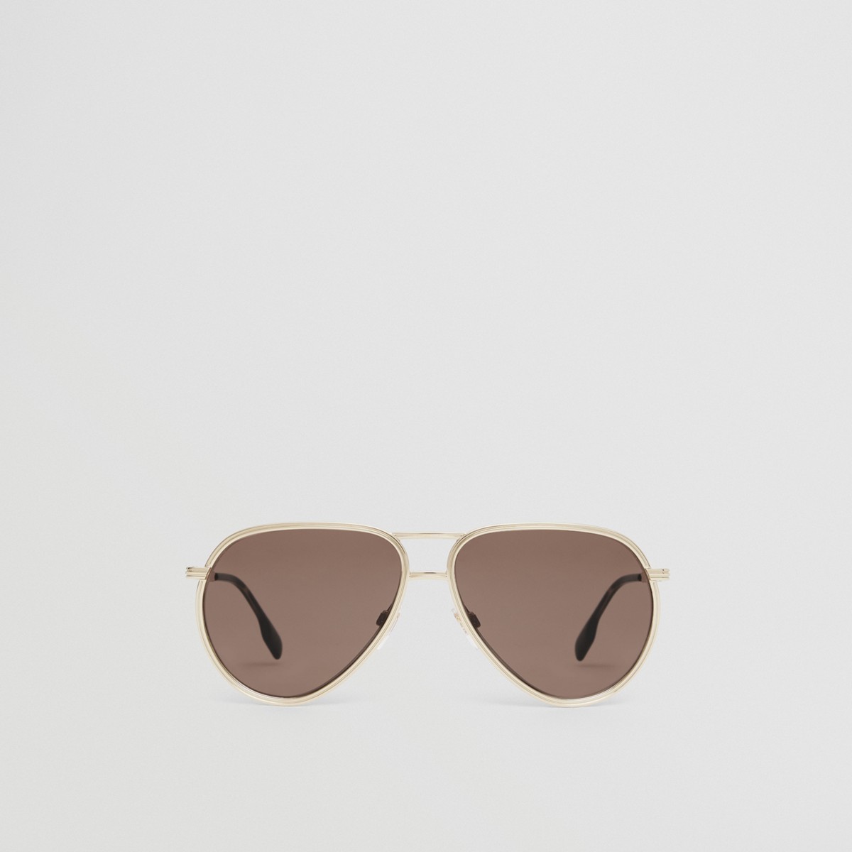Shop Burberry Pilot Sunglasses In Dark Brown