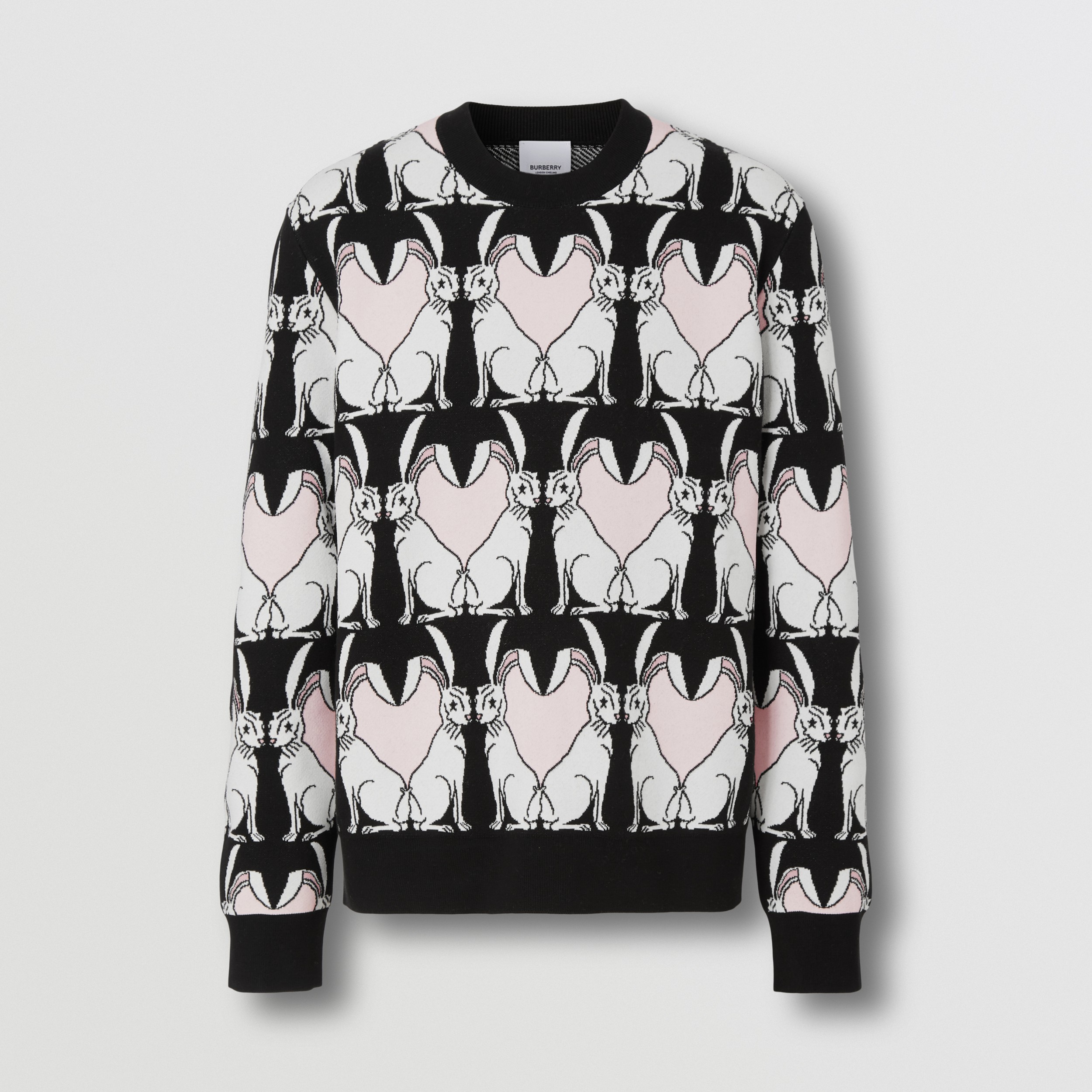 Rabbit Viscose and Cotton Blend Oversized Sweatshirt in Black - Men | Burberry® Official - 4
