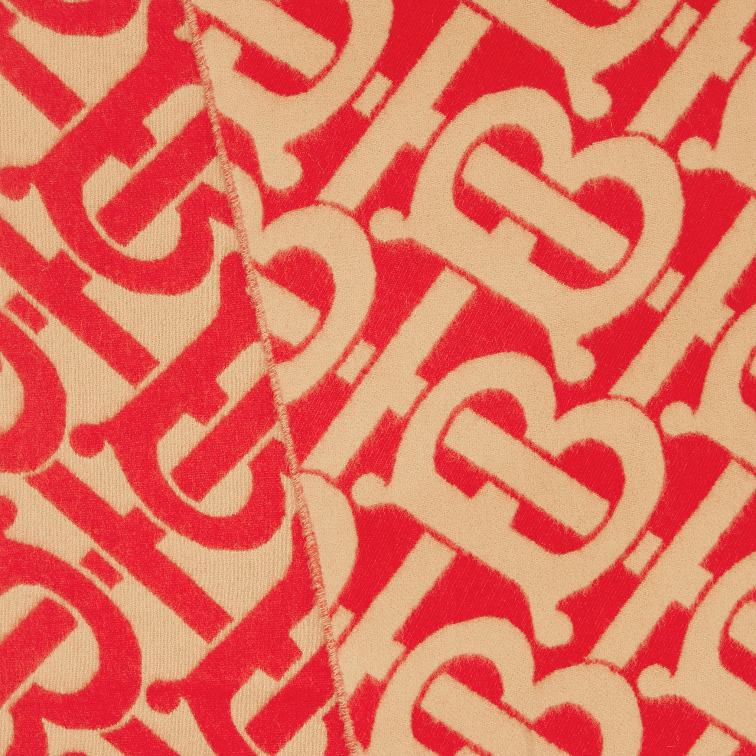 Sciarpa in cashmere con monogramma e lavorazione jacquard (Rosso Brillante/cammello) | Sito ufficiale Burberry® - 2