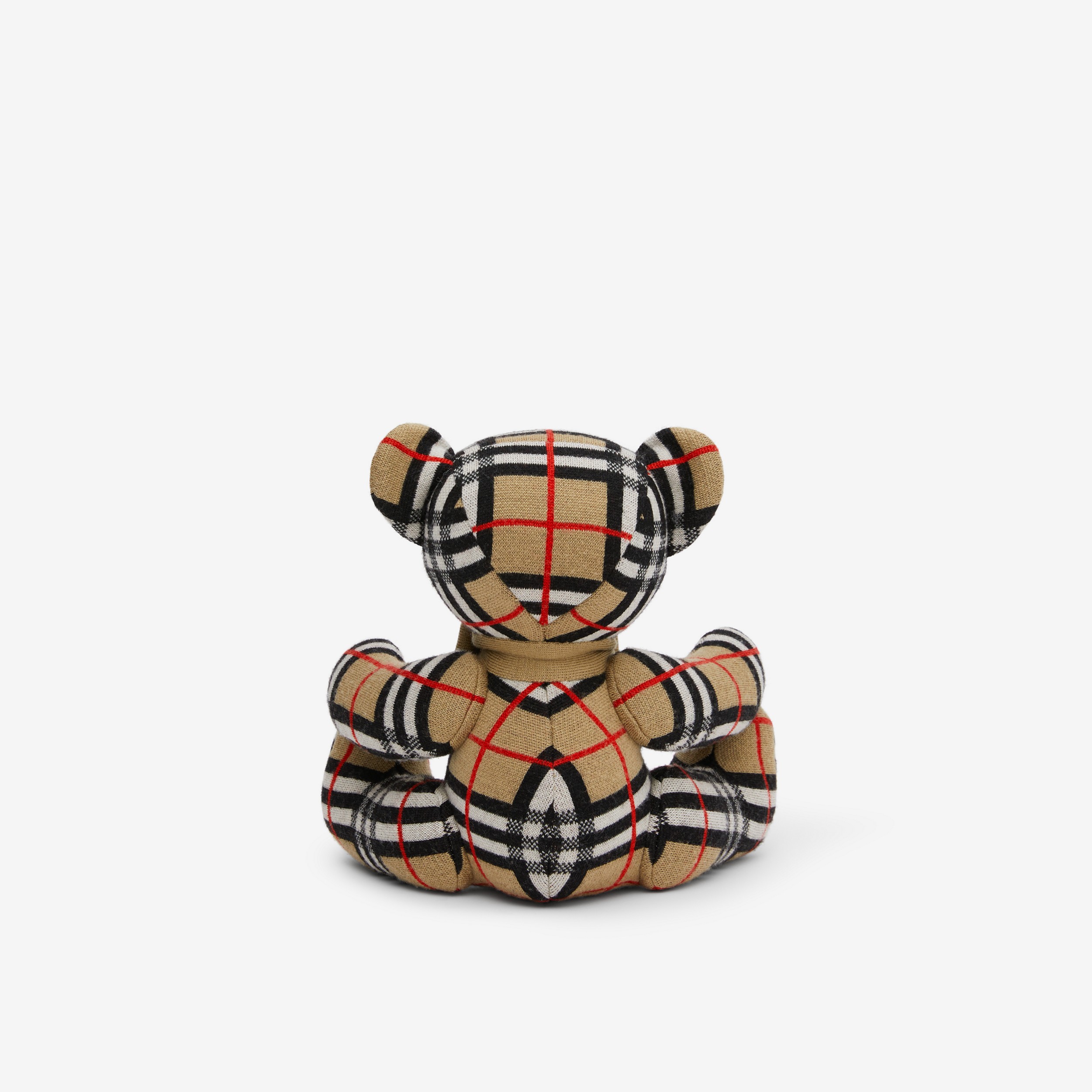 Thomas Bear de lã com estampa xadrez (Bege Clássico) | Burberry® oficial - 3