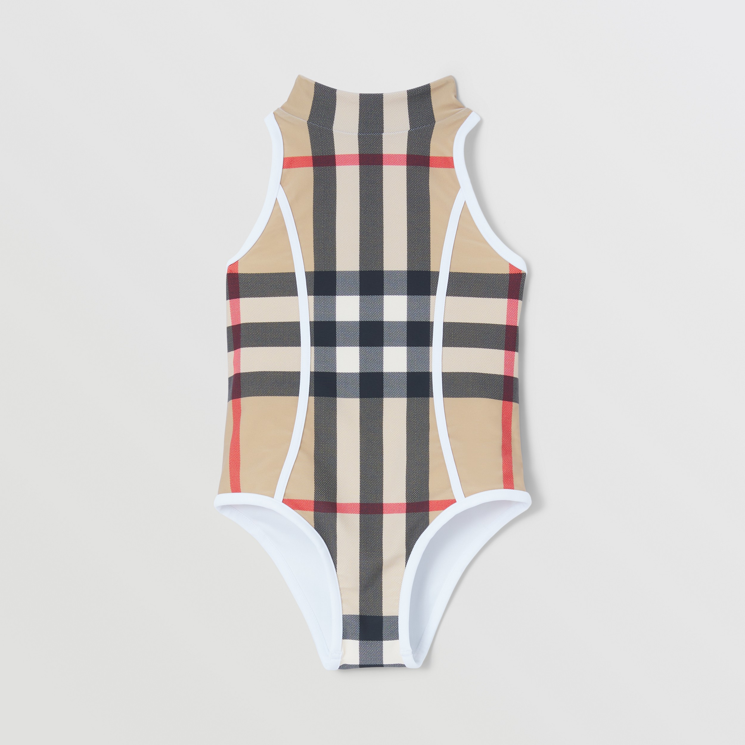 Exaggerated Check Swimsuit in Archive Beige | Burberry® Official - 1